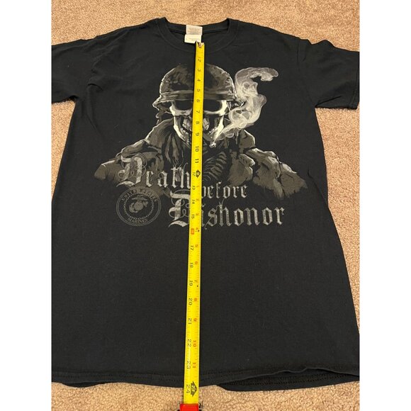 Death Before Dishonor Graphic T-Shirt Black Gildan Heavy Cotton Unisex Size S - Picture 4 of 10